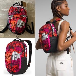 North Face Borealis Mini Backpack in Fiery Abstract black/pink/orange/white